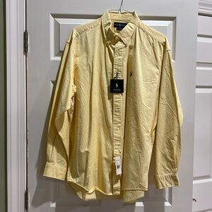 Men’s long sleeve yellow button-down shirt